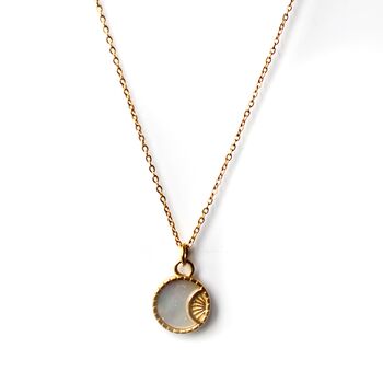 18 K Gold Plated Moon Pendant Necklace, 2 of 2