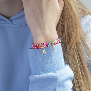 Personalised Multi Coloured Disc Stretch Bracelet, 7 of 11