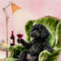 Your Own Dog Sipping Red Wine Wall Art Print, thumbnail 3 of 7