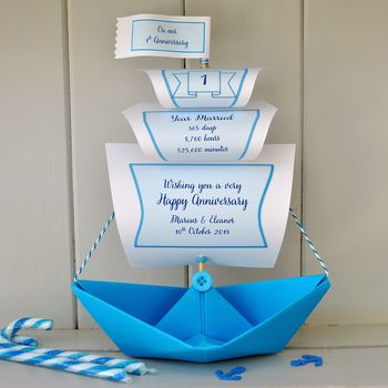 Personalised Anniversary Galleon Sail Boat Card, 6 of 12