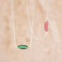 Oblong Oval Birthstone Necklace, thumbnail 4 of 10