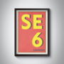 Se6 Catford, London Postcode Typography Print, thumbnail 3 of 5