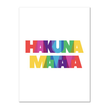 Hakuna Matata Rainbow Quote Wall Print, 2 of 4