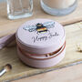 Personalised Bee Mini Round Travel Jewellery Case, thumbnail 2 of 6