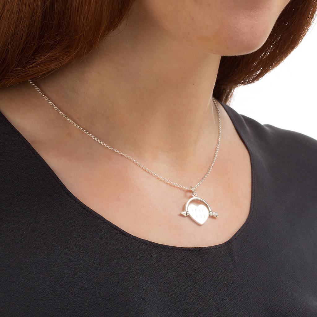 Sterling Silver Heart Spinner Necklace By Lily Charmed
