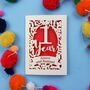 First Anniversary Card One Year Paper Anniversary, thumbnail 7 of 12