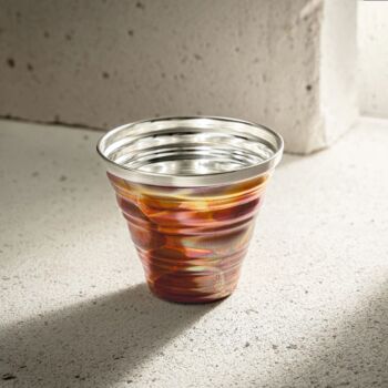 Serrated Rainbow Patina Copper Cup – Handmade 250ml, 2 of 7