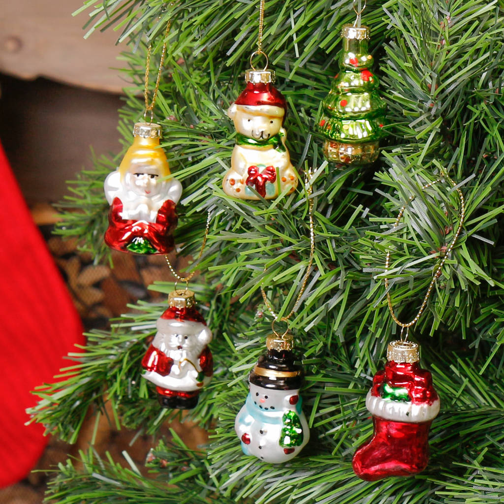 Set Of Six Christmas Tree Hanging Decorations By Dibor ...