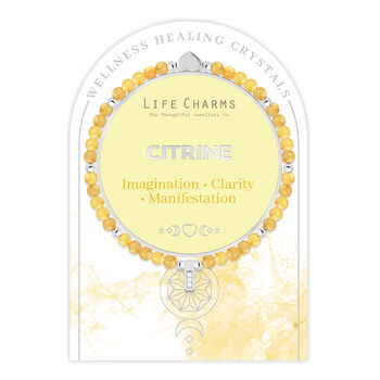 Citrine And Silver Beads Healing Crystals Bracelet Gift, 2 of 5