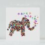 Elephant And Butterflies Birthday Card, thumbnail 1 of 10
