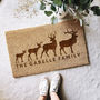 Personalised Stag Family Doormat Gift For The Home, thumbnail 1 of 2