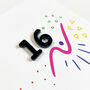 Doodle 16th Birthday Acrylic Age Card, thumbnail 2 of 2