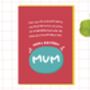 Funny Mum Birthday Card, thumbnail 1 of 7