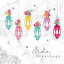 Eid Greetings Card Hanging Lanterns, thumbnail 2 of 2