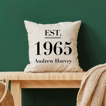 Personalised Date Of Birth Cushion, 2 of 2
