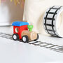 Wooden Train And Track Roll With Personalised Bag, thumbnail 2 of 5