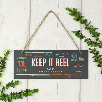 Personalised Keep It Reel Hanging Plaque Fishing Gift, 5 of 6