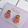 Leather Double Colour Stud Earrings, thumbnail 5 of 8