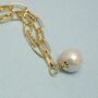 Maura Gold Plated Baroque Pearl Chunky Chain Necklace, thumbnail 2 of 4