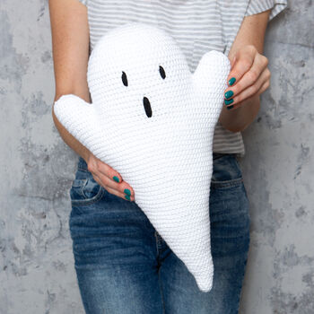 Cotton Ghost Soft Toy Halloween Crochet Kit, 3 of 6
