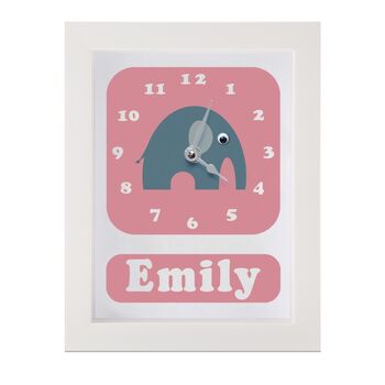 Personalised Childrens Elephant Clock, 8 of 10