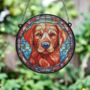 Labrador Red Stained Glass Effect Suncatcher, thumbnail 3 of 6