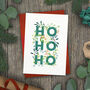 Ho Ho Ho Holly Foliage Christmas Card, thumbnail 1 of 2