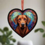 Rhodesian Ridgeback Stained Glass Effect Heart Suncatcher, thumbnail 2 of 5