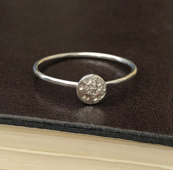 Sterling Silver Mini Half And Full Moon Ring Set, 4 of 12