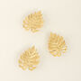 G Decor Set Of Three Gold Palm Leaf Tea Light Holders, thumbnail 5 of 8