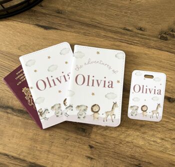 Personalised Safari Passport Cover And Luggage Tag Set, 5 of 5