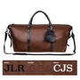 Personalised Two Tone Leather Armada Duffle Holdall, thumbnail 3 of 8