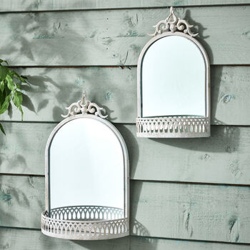 Set Of Two Rococo Wall Mirrors With Shelf, 3 of 6