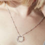 Karma Circle Necklace In Silver, 18ct Gold, thumbnail 3 of 6