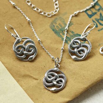 Sterling Silver Twisted Snake Necklace, 5 of 6