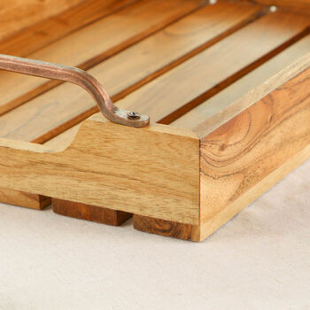 Personalised Acacia Wood Serving Tray With Handles, 6 of 6