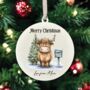 Personalised Cute Christmas Highland Cow Hanging Bauble Decoration, thumbnail 4 of 8