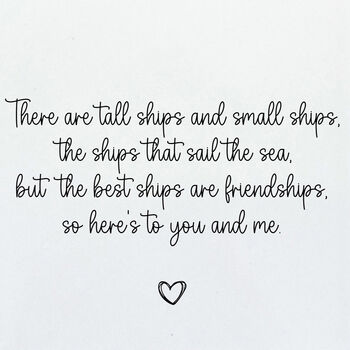 Friendship Quote Porcelain Coaster Gift Tall Ships, 2 of 2