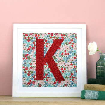 Liberty Fabric Personalised Initial Wall Art, 2 of 6
