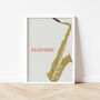 Saxophone Print | Instrument Music Poster, thumbnail 8 of 10