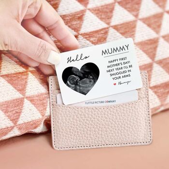 Personalised Baby Scan Metal Wallet Card For Mum To Be, 3 of 5
