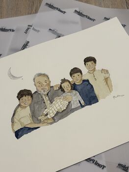 A4 Family Bespoke Illustration Up To 12 People, 4 of 12