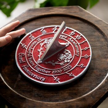 35th Coral Anniversary Sundial Gift Celebration Present, 4 of 5