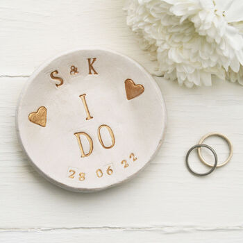 Personalised 'I Do' Wedding Ring Dish, 3 of 4