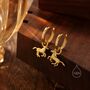 Sterling Silver Cute Horse Dangle Huggie Hoops, thumbnail 5 of 10