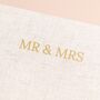 'Mr And Mrs' Square Linen Wedding Guest Book, thumbnail 4 of 4