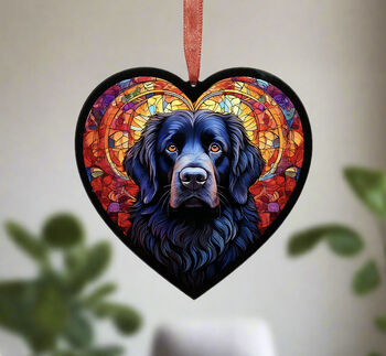 Newfoundland Stained Glass Effect Heart Suncatcher, 2 of 5