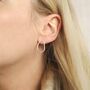 Sterling Silver Asymmetric Oval Stud Earrings, thumbnail 2 of 6