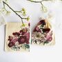 Organic Cotton Peony Print Reusable Pouches With Eco Satin Ribbon, thumbnail 5 of 7