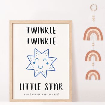 'Twinkle Twinkle Little Star' Nursery Rhyme Print, 4 of 5